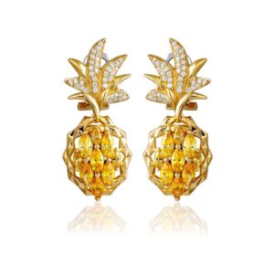 Radiant Crystal Huggie Earrings Gold Finish