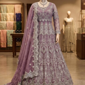 Purple Heavy Butterfly Net Embroidery Zari Wedding Party Festival Engagement Casual Lawn Salwar Kameez